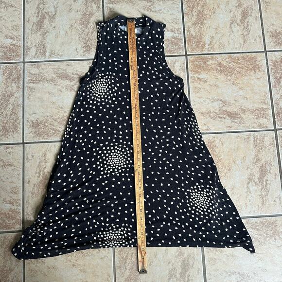 Anthropologie Maeve Lilt Polka Dot Black Cream Mock Neck Swing Dress Size Small - Picture 9 of 11